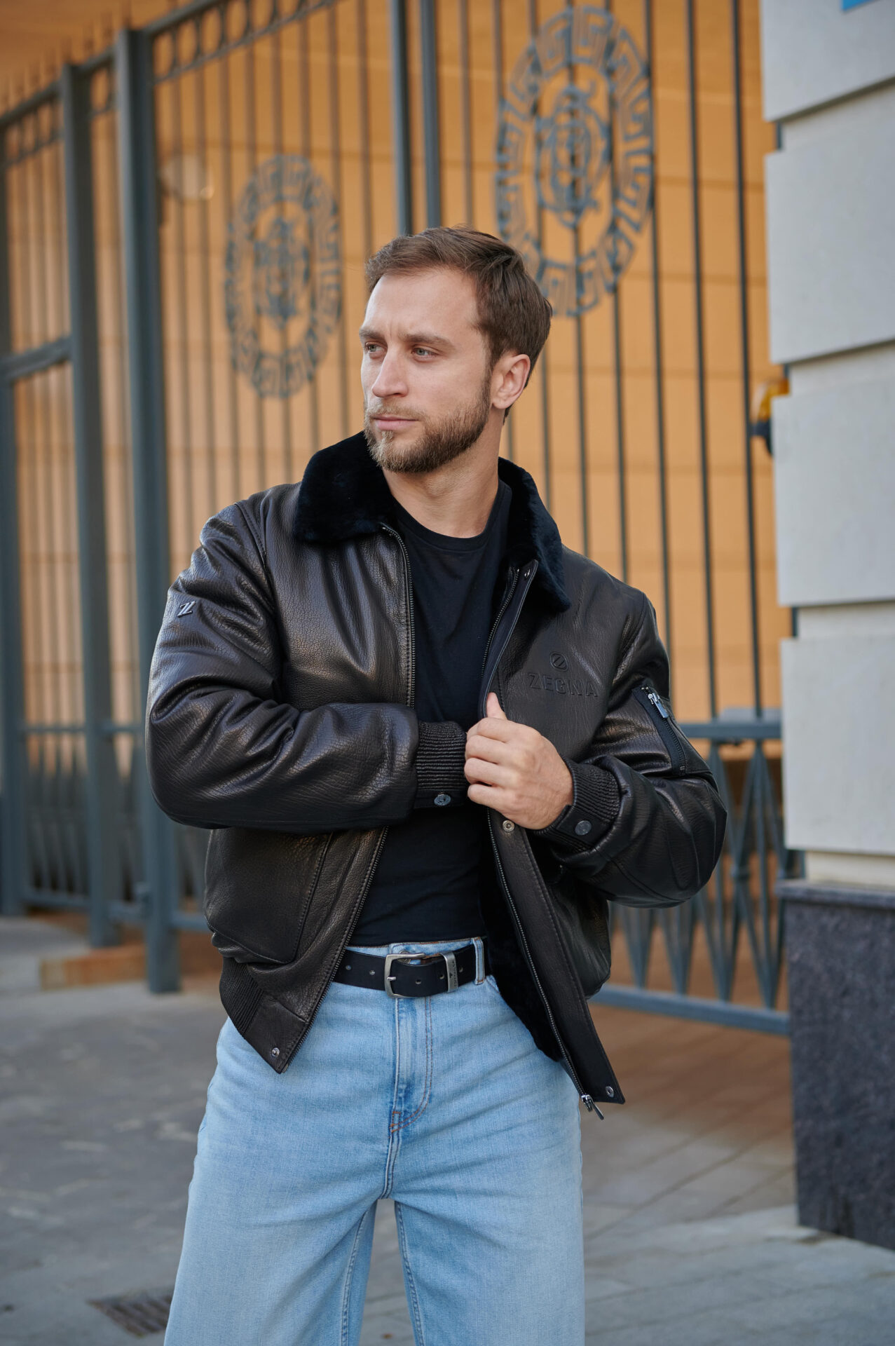 Фото (Zegna) Мужская Куртка Из Кожи Теленка Изображение (Zegna) Мужская Куртка Из Кожи Теленка