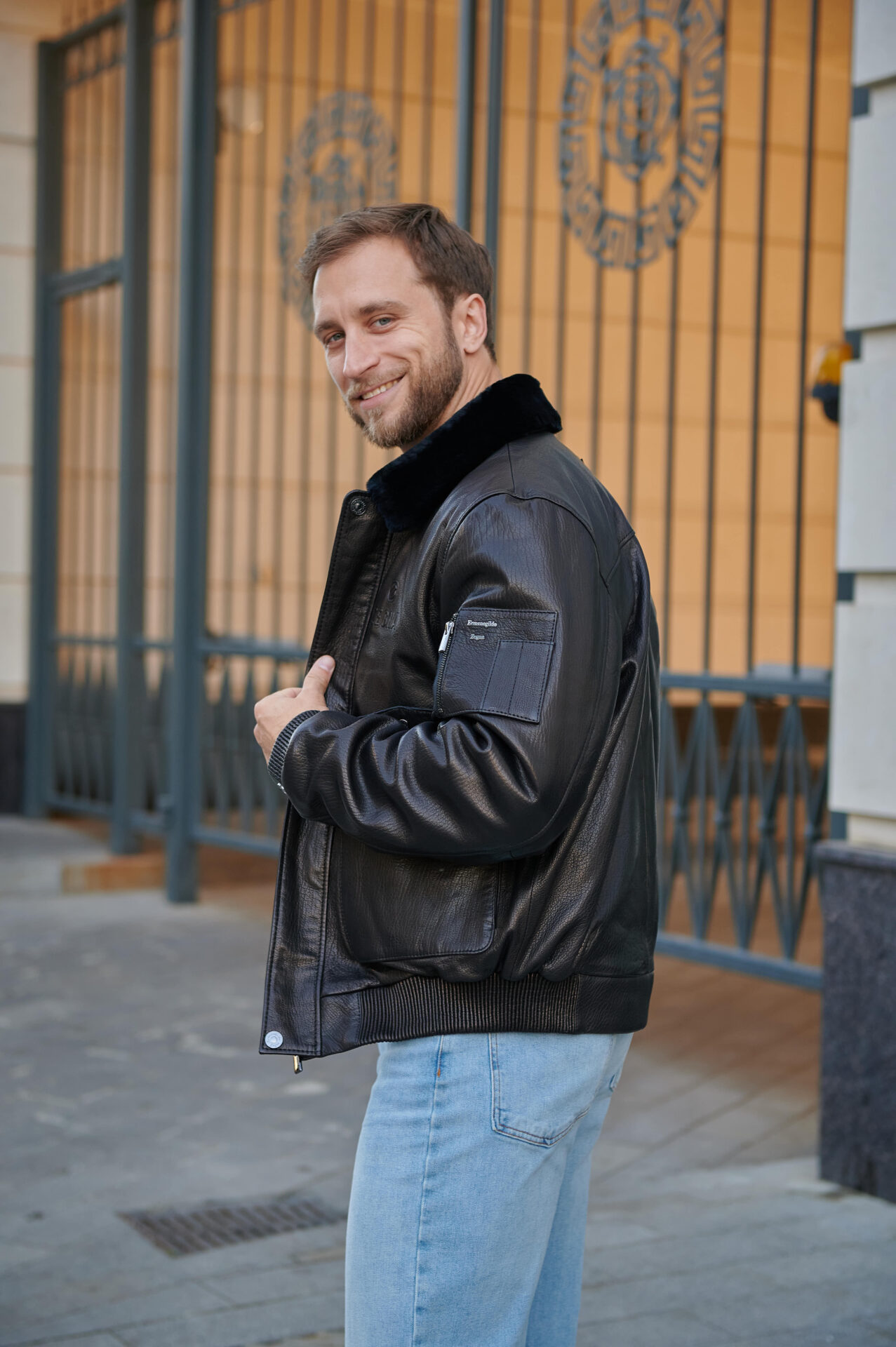 Фото (Zegna) Мужская Куртка Из Кожи Теленка Изображение (Zegna) Мужская Куртка Из Кожи Теленка